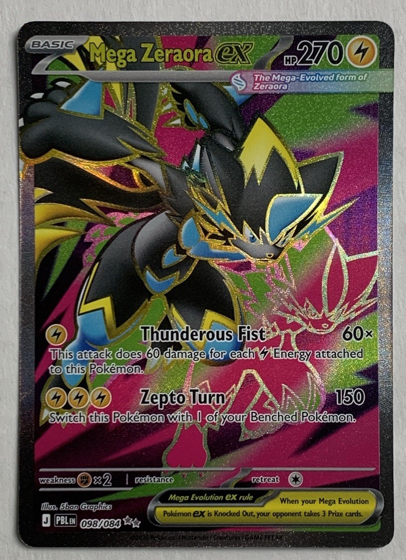 Pokemon Pitch Black Mega Zeraora Ex 098/084 Full Art Ultra Rare NM