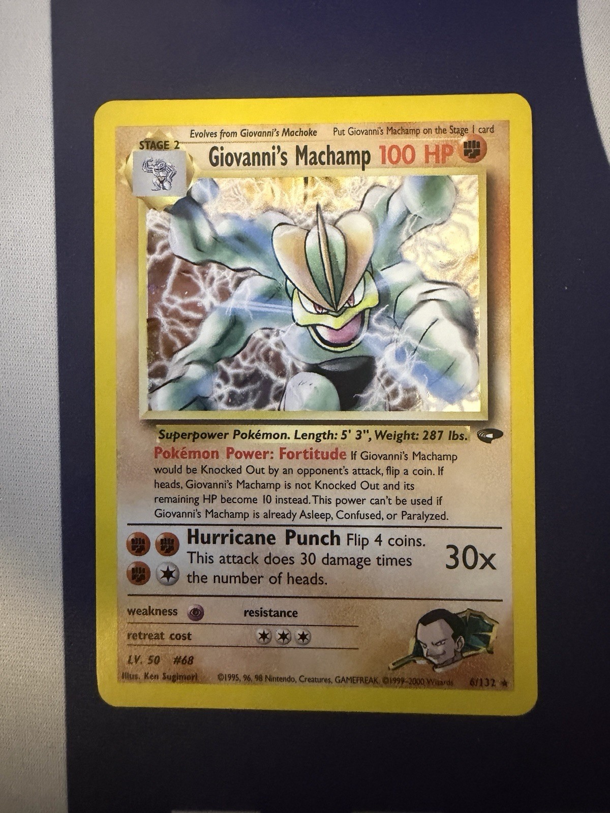 Pokemon Giovanni’s Machamp 6/132 Holo Rare Gym Challenge LP Vintage WOTC