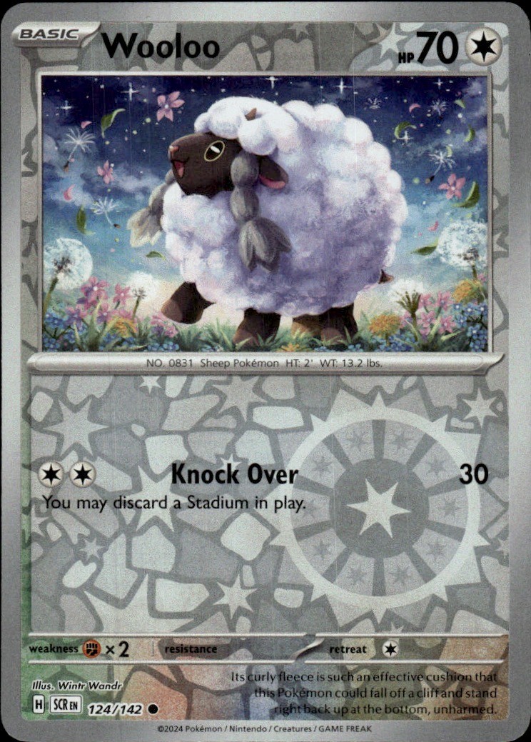 Wooloo Reverse Holo Common SV07: Stellar Crown 124/142 NM