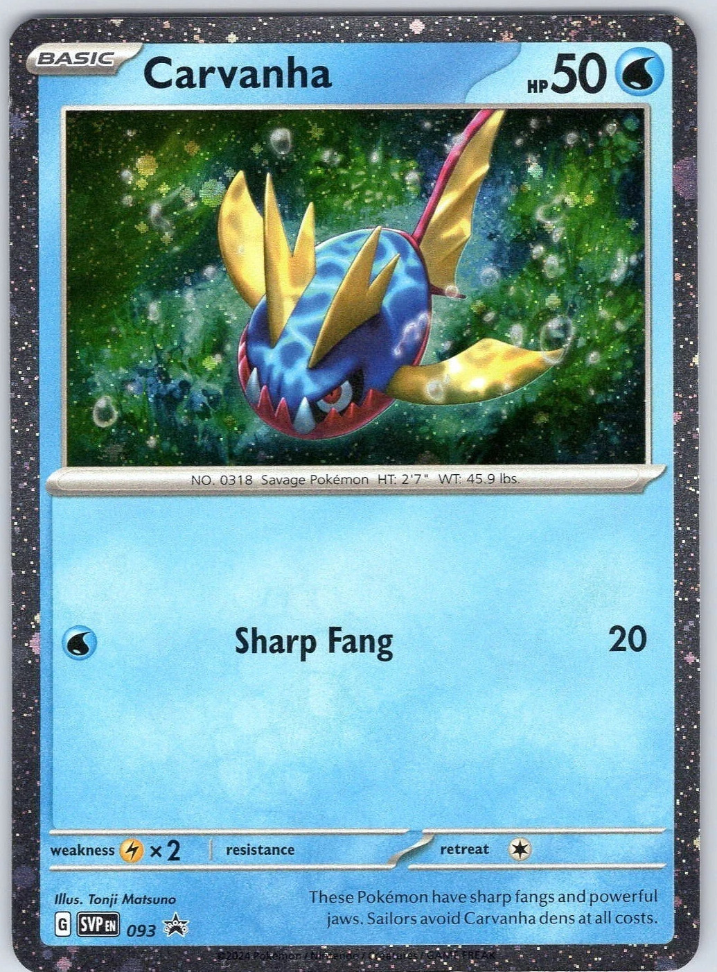 Carvanha SVP 093 Cosmos Holo Black Star Promo Pokemon TCG Near MInt