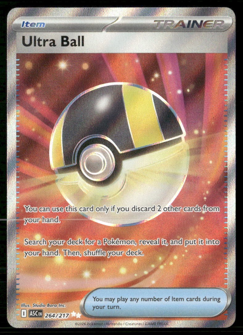 Ultra Ball 264/217 Ultra Rare Ascended Heroes Pokemon Holo Near Mint