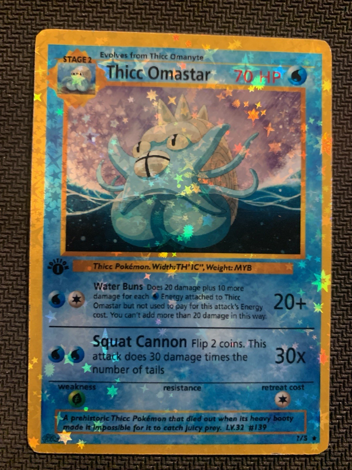 Thicc Omastar (Alternative Custom Art ) Holografic Card