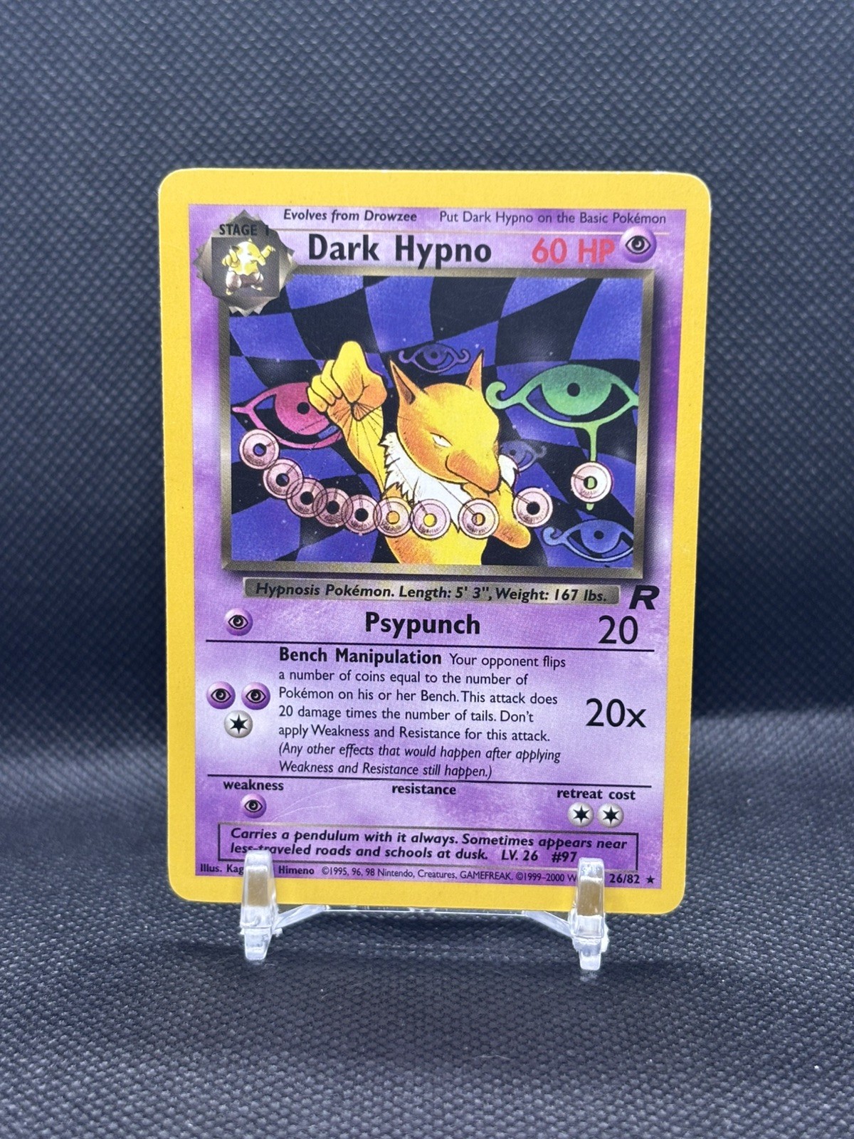 Dark Hypno First Edition 26/82 Team Rocket Regular Pokémon Vintage 1st Edition