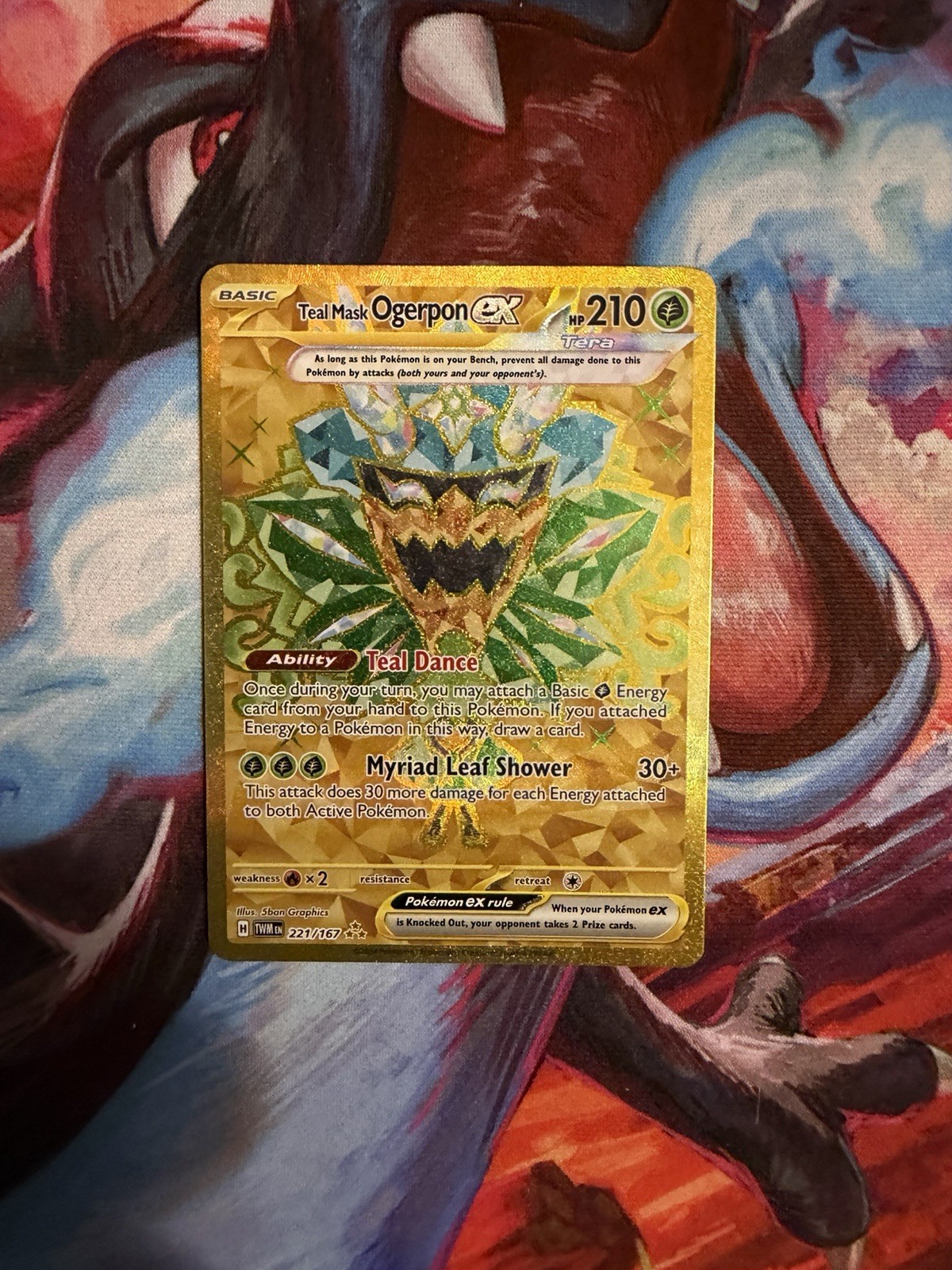 Teal Mask Ogerpon ex 221/167 Sv06: Twilight Masquerade Gold NM