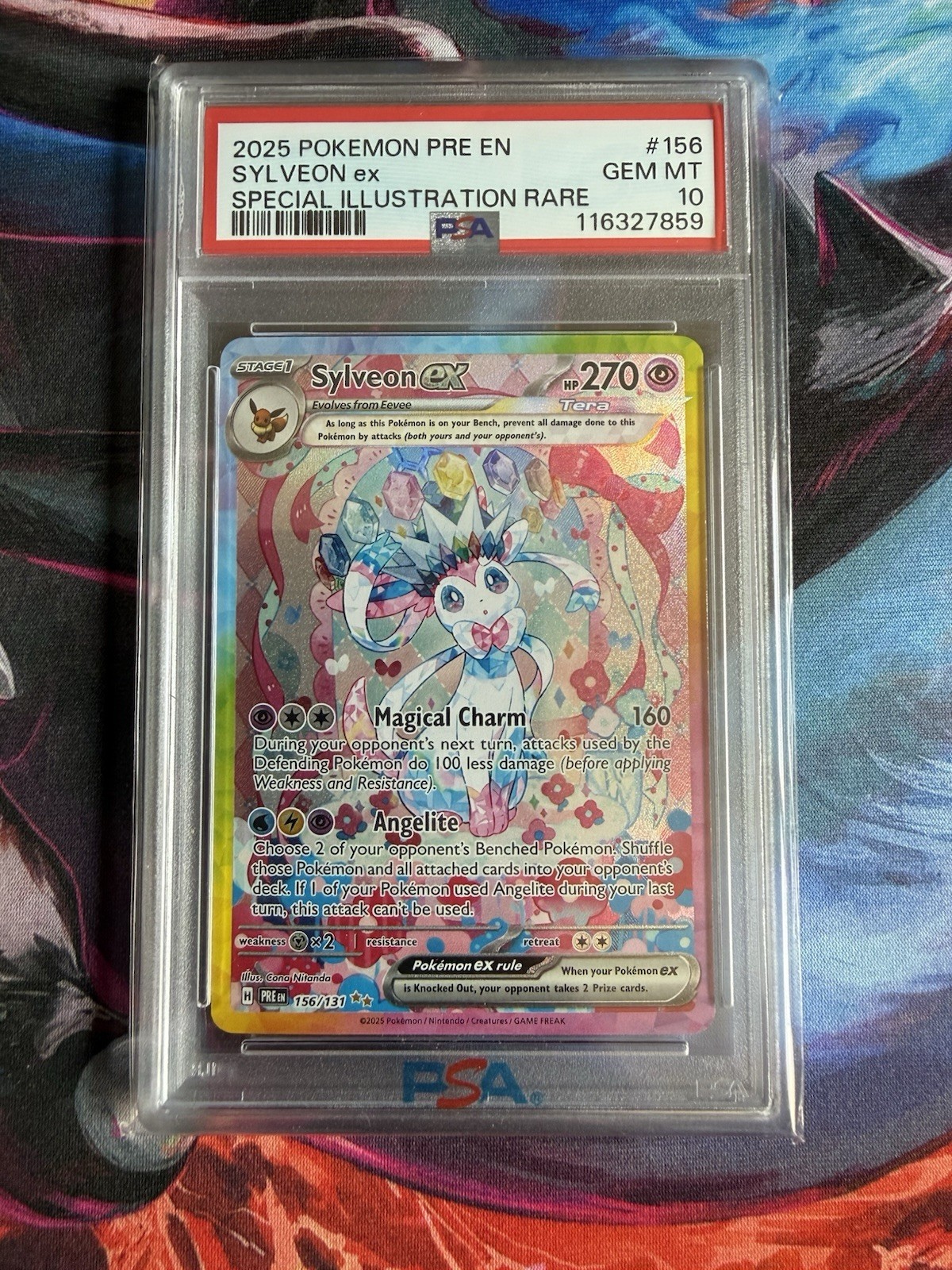 PSA 10 SYLVEON EX 2025 POKEMON PRISMATIC EVOLUTIONS SIR #156/131