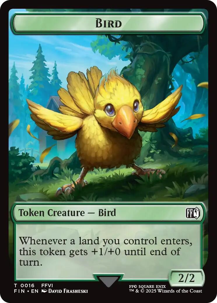 Bird (0016) // Wizard (0014) Double-Sided Token Normal [FIN – 16 // 14] NM Magic