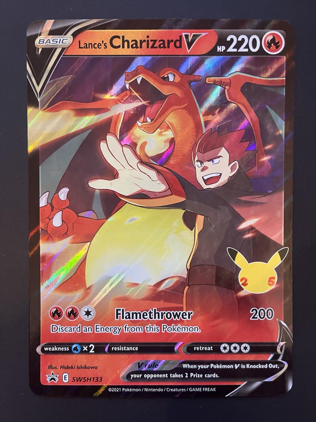 Pokemon Jumbo Lance’s Charizard V SWSH133 Oversized Promo Celebrations NM