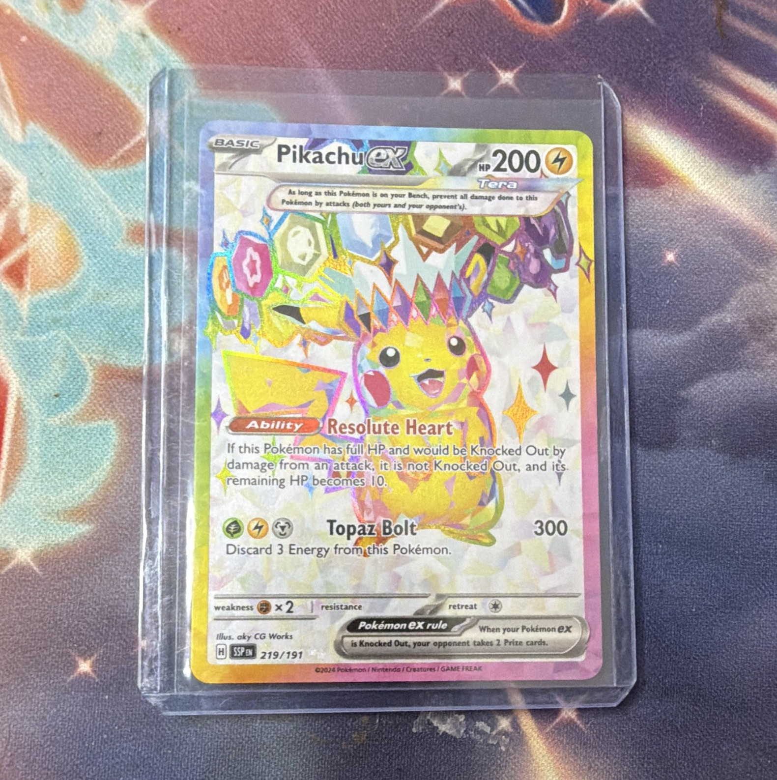 Pikachu ex 219/191 SV08 Surging Sparks Ultra Rare Full Art Holo English