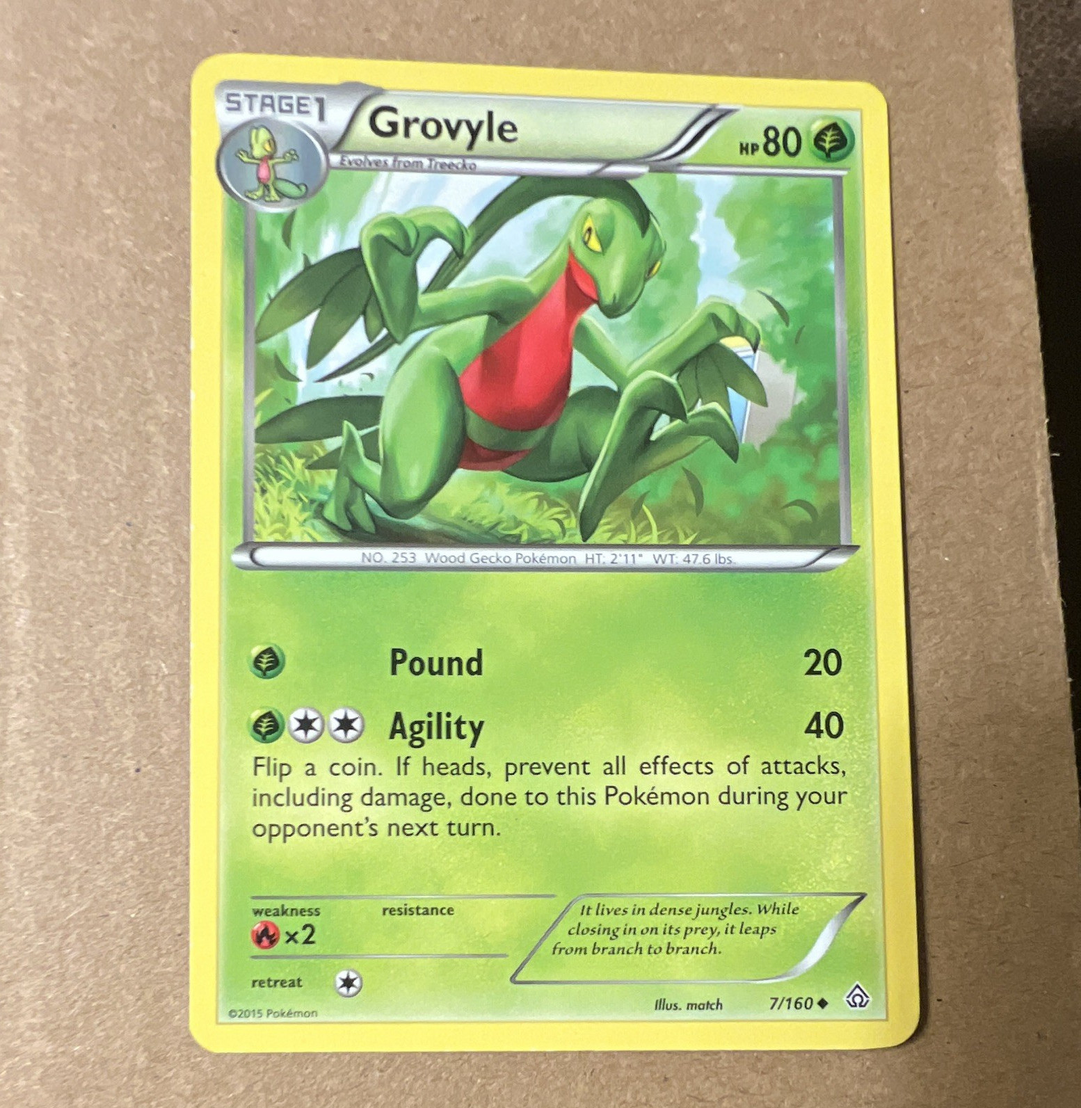 Grovyle 7/160 XY Primal Clash Uncommon Regular 2015 LP