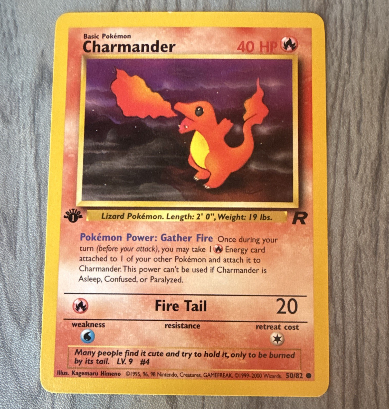 The Pokémon Company Charmander 50/82 Team Rocket Common Regular 1st Ed Eng 40 HP