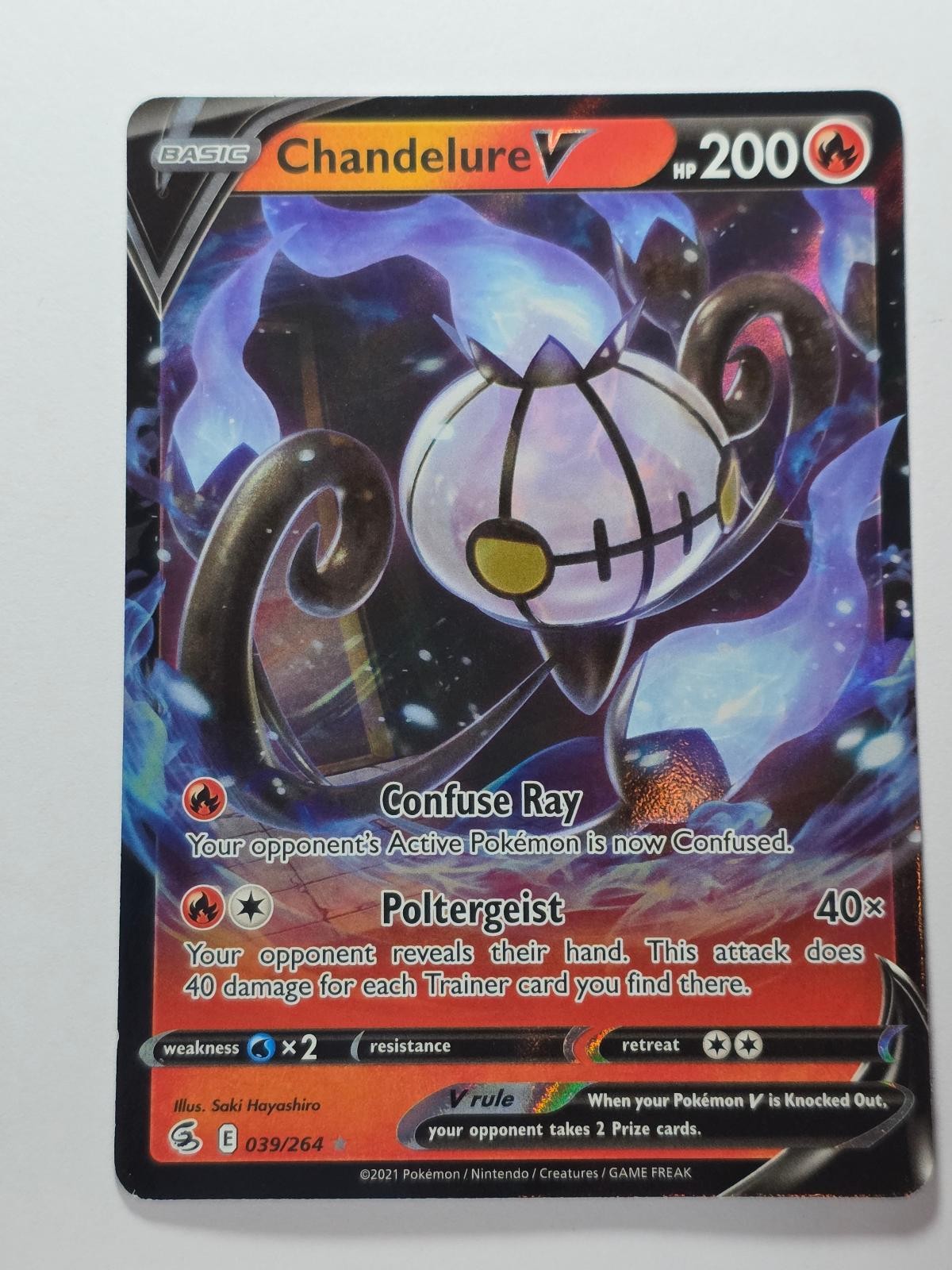 CHANDELURE V 039/264 HOLO V RARE FUSION STRIKE LP POKEMON