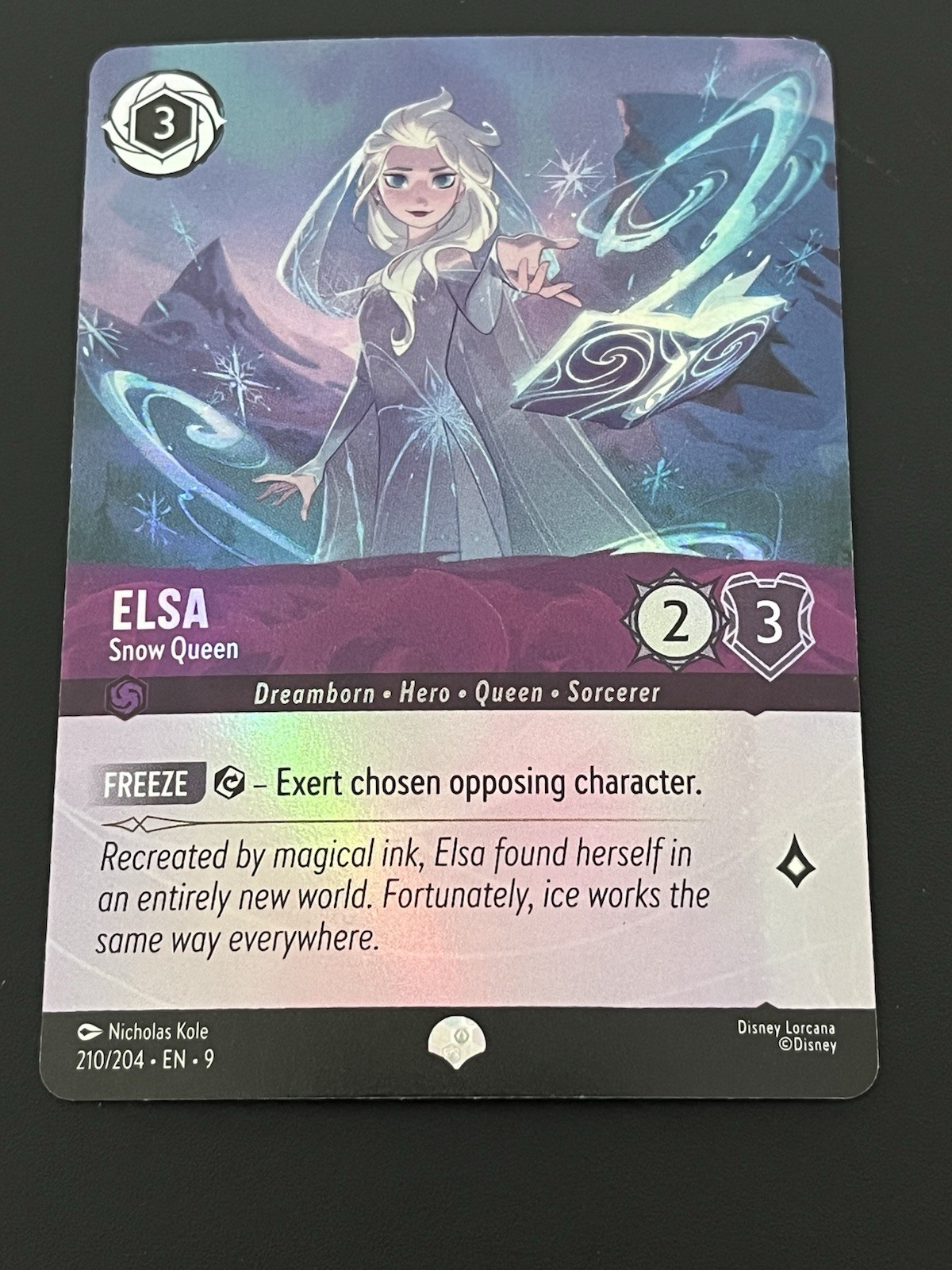 Elsa – Snow Queen (Epic) 210/204 Epic Fabled Lorcana Holo Near Mint