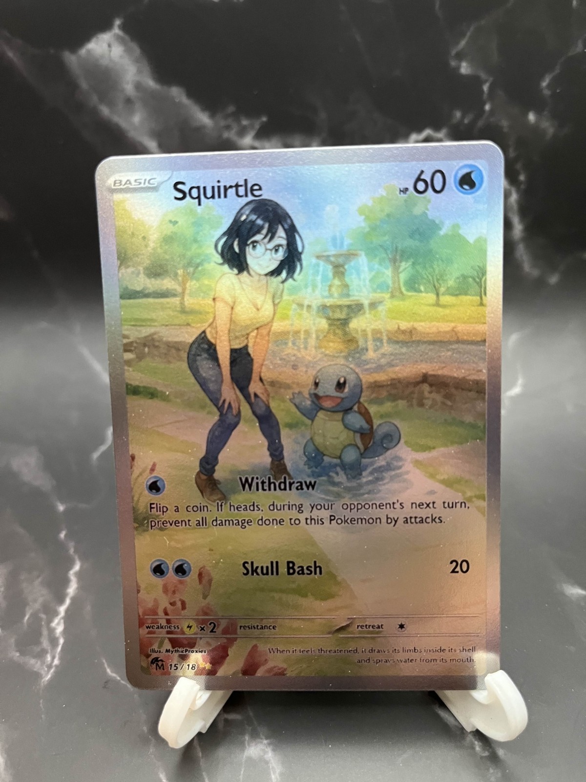 Pokemon Full Art Squirtle FOIL Altered Art Custom Playtest Card