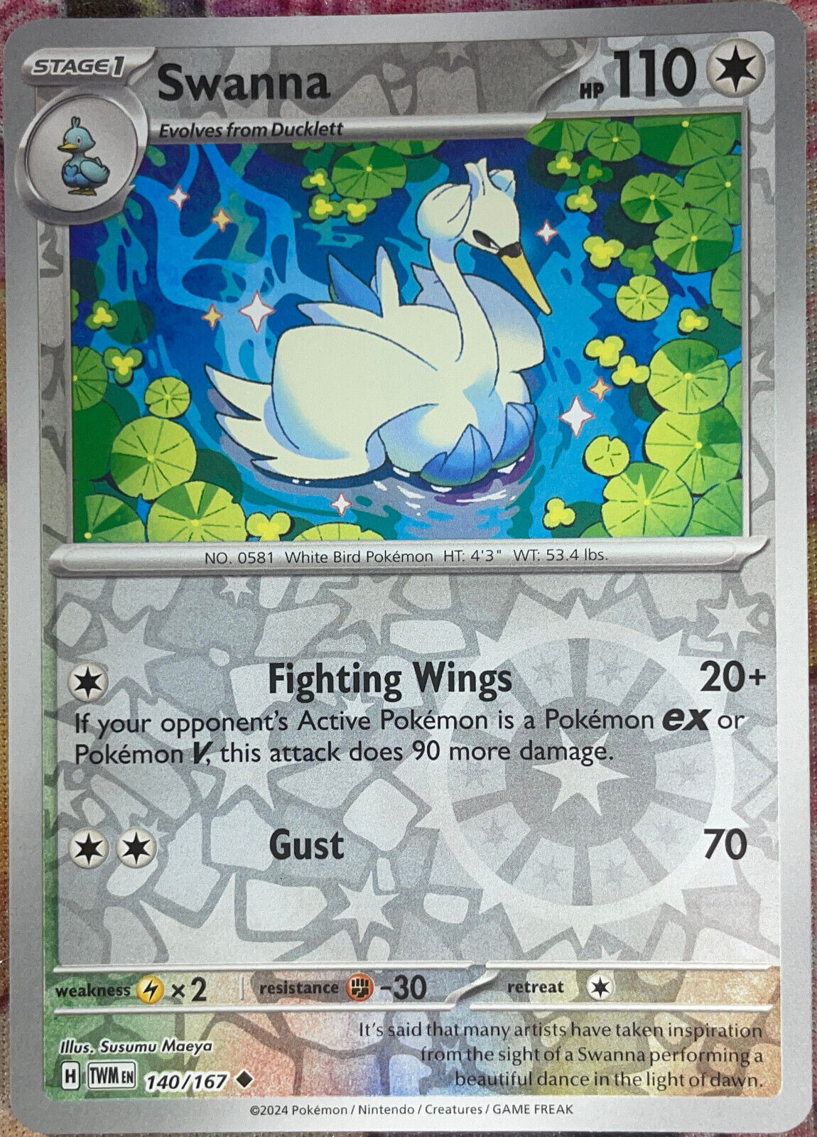 Swanna Reverse Holo – 140/167 – Twilight Masquerade Pokemon 2024