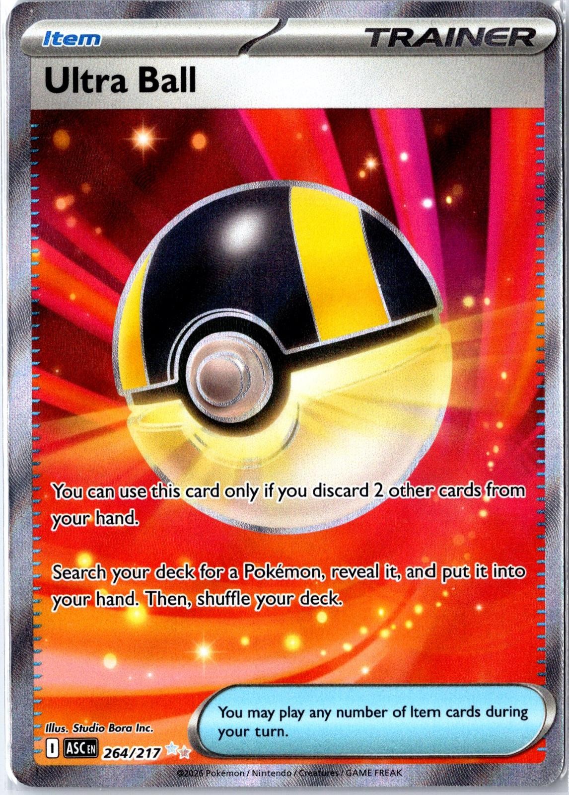 Ultra Ball 264/217 Ultra Rare Ascended Heroes Pokemon Holo Near Mint