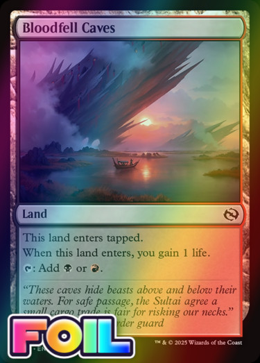 x1 Bloodfell Caves TDM Tarkir Dragonstorm MTG 250 FOIL LIFE LAND M/NM 1x