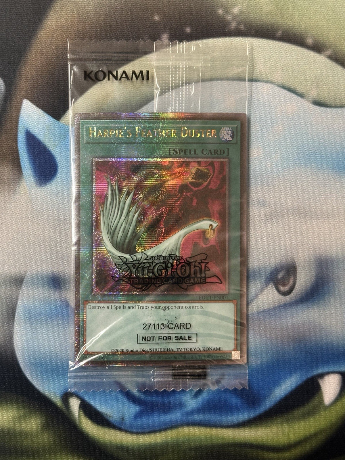 SEALED & MINT Harpie’s Feather Duster EDC1-EN001 Yu-Gi-Oh! Card with Ink Error