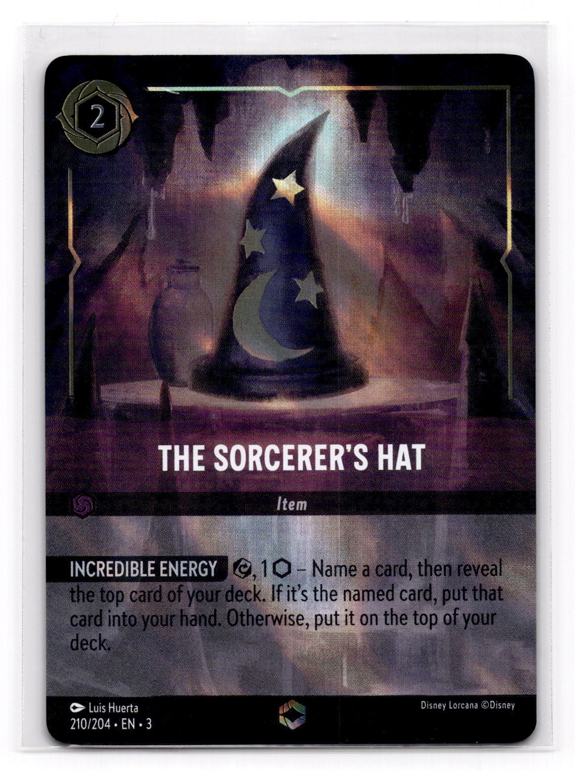 2024 Disney Lorcana Into the Inklands The Sorcerer’s Hat Enchanted #210/204