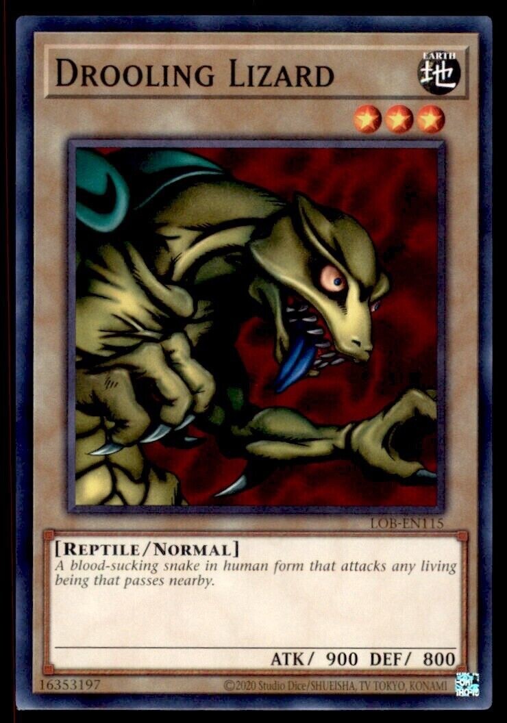 Yu-Gi-Oh! DROOLING LIZARD – LOB-EN115 – Leg. of Bl. Ey. -25th -Unl. Ed. – NM/M