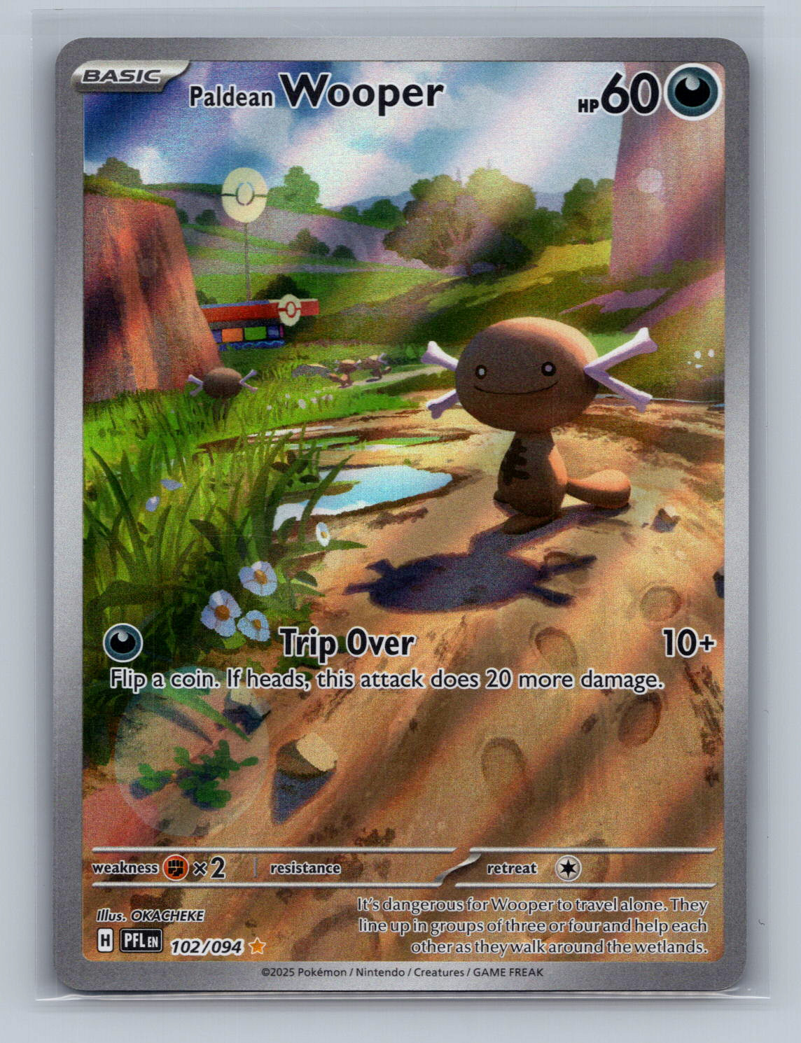Paldean Wooper Holo Illustration Rare ME02: Phantasmal Flames 102/094 NM