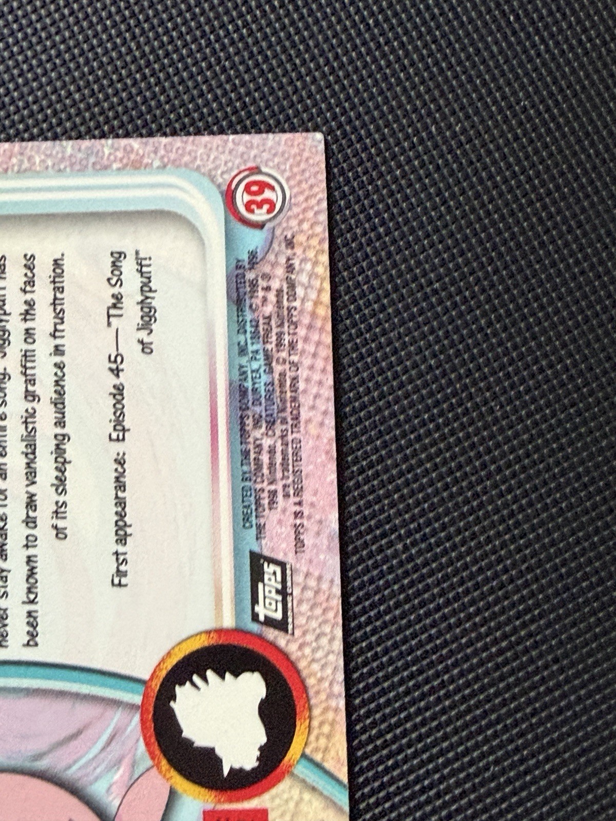 Jigglypuff #39 TOPPS Black Label Series 1 – Flames Foil Pokemon Card – MP/LP