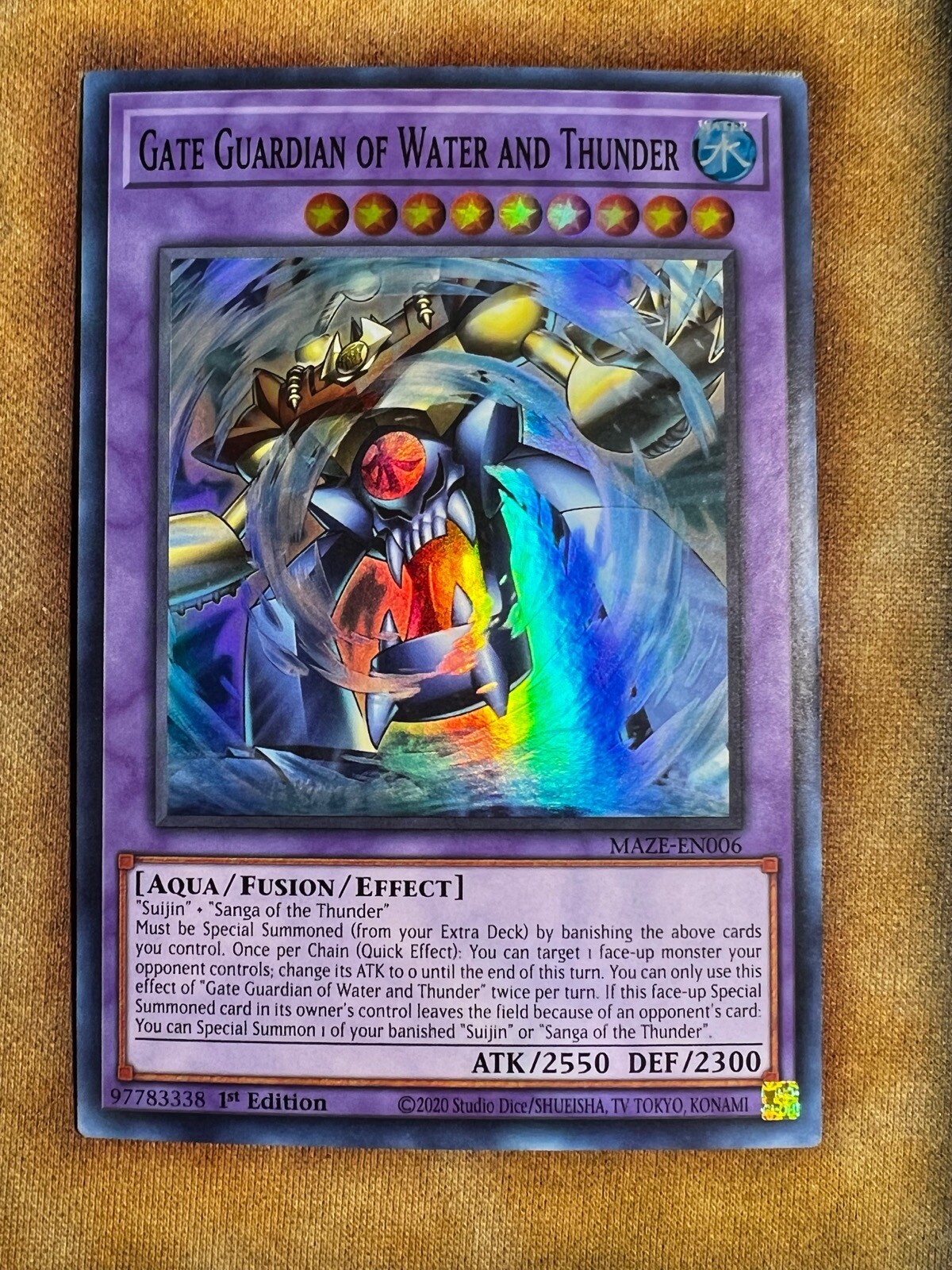 Yugioh Gate Guardian of Water and Thunder MAZE-EN006 Super Rare 1st Ed NM