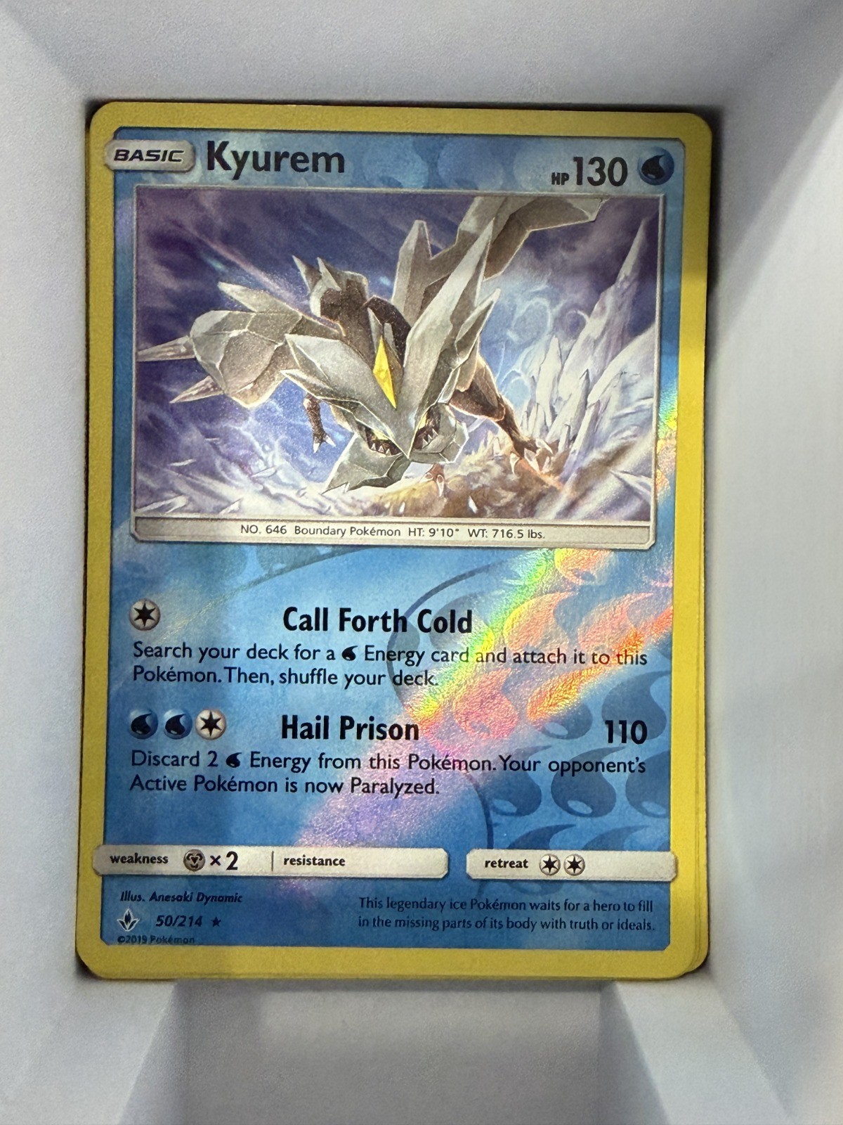Kyurem Reverse Holo Holo Rare SM – Unbroken Bonds 50/214 NM