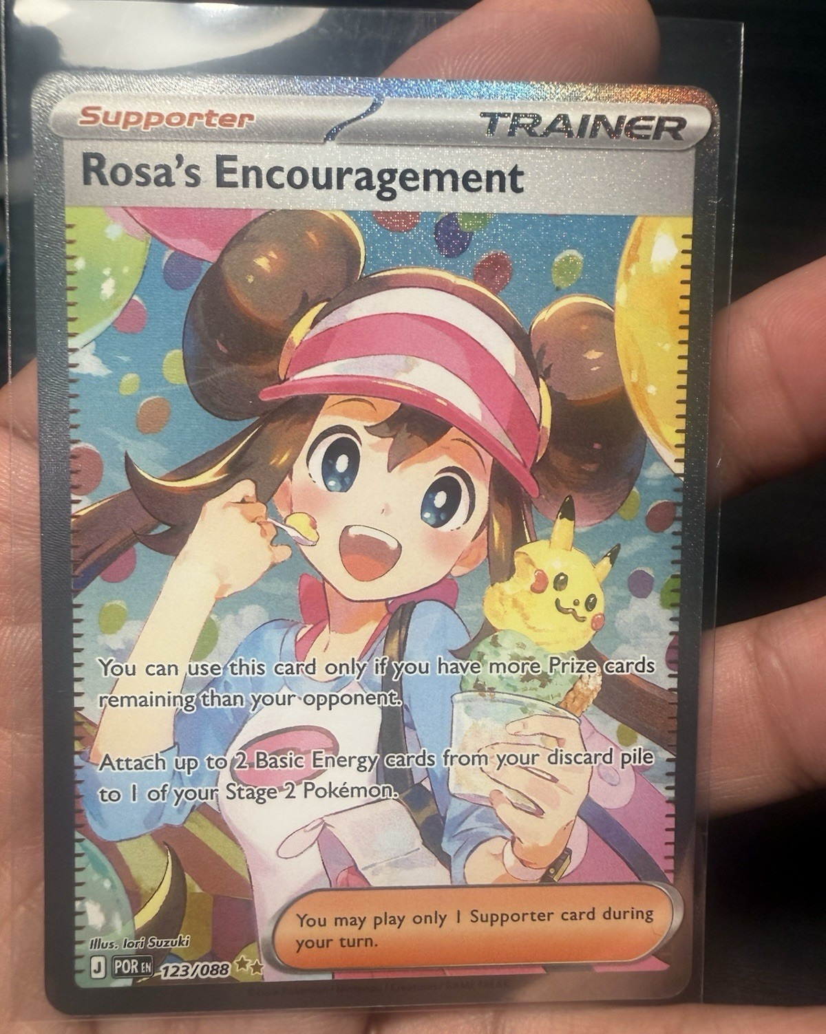 Pokemon TCG Rosa’s Encouragement 123/088 Perfect Order SIR Holo