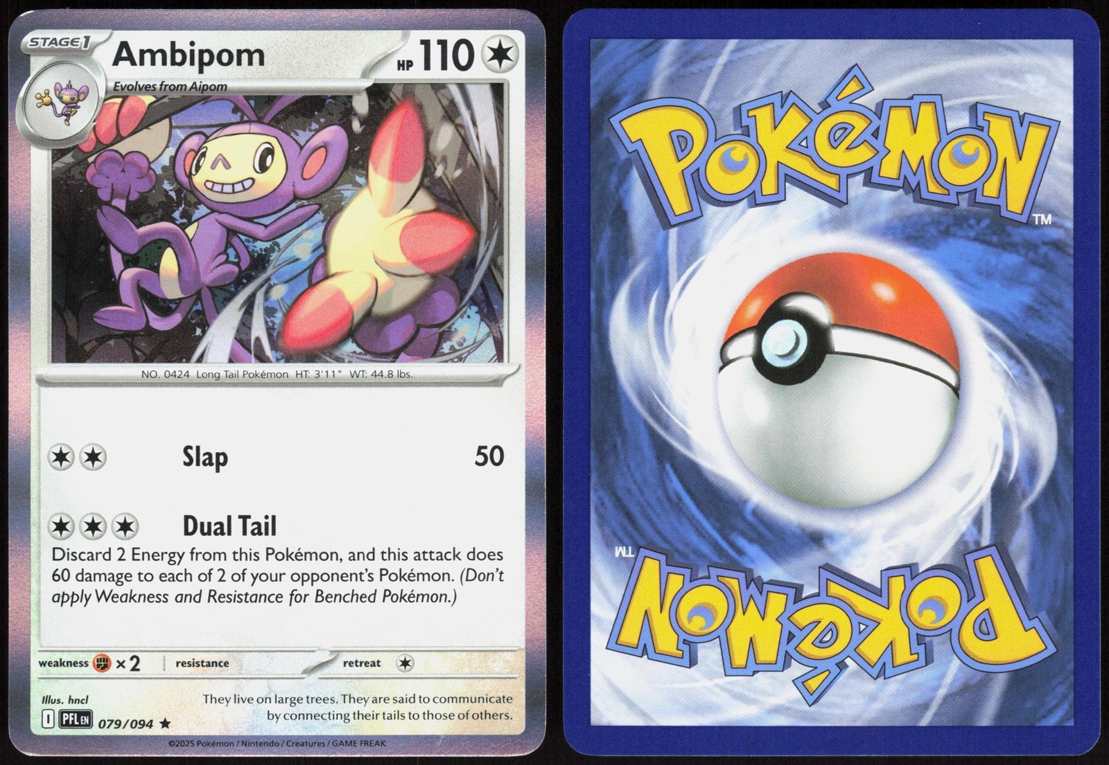 Ambipom 079/094 Holo Phantasmal Flames Rare hncl Near Mint