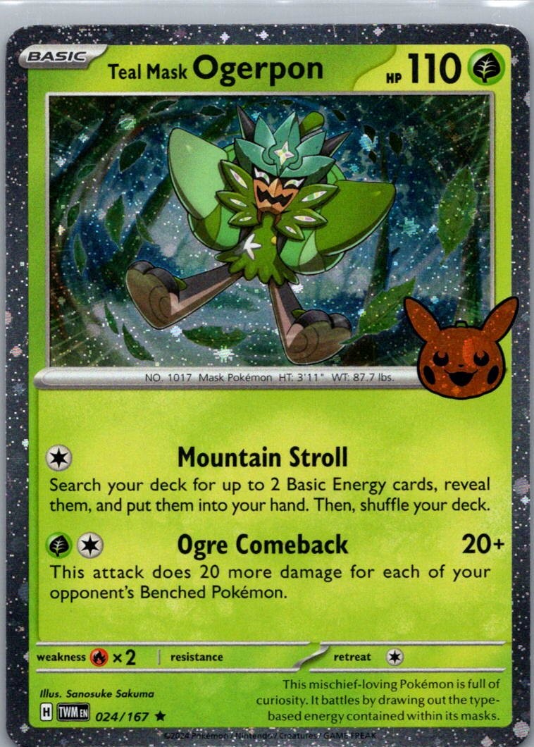 Pokemon TCG Teal Mask Ogerpon 024/167 Twilight Masquerade Cosmos Holo NM