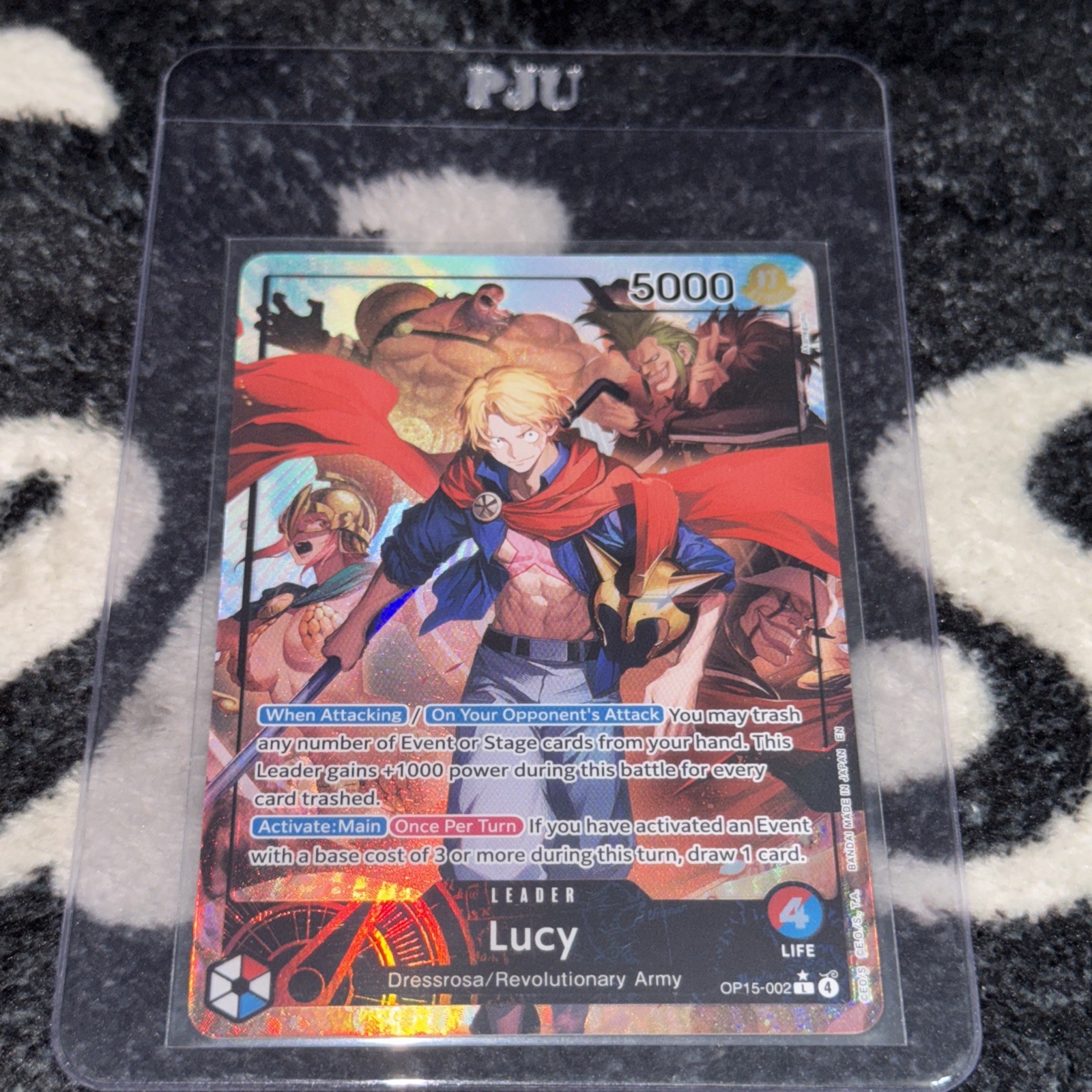 Bandai Lucy Leader Card OP15-002 OP-15 5000 Power Foil Alt Art One Piece