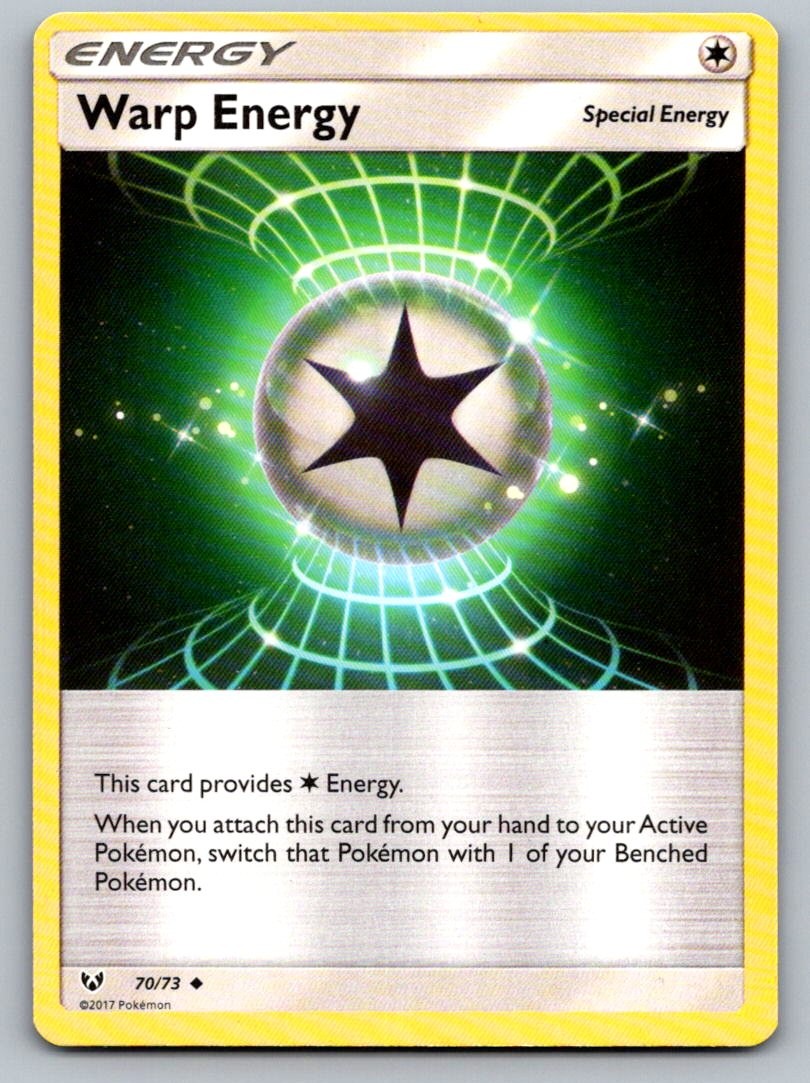 Warp Energy 70/73 Uncommon Shining Legends Pokemon Lightly Played