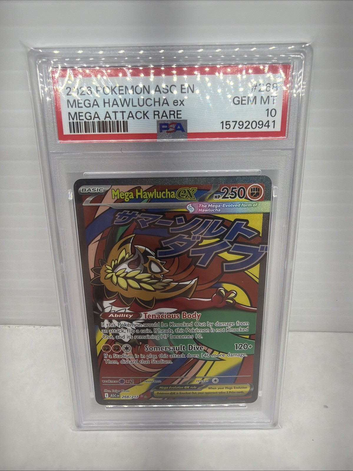 2026 POKEMON ASC EN-ASCENDED HEROES MEGA ATTACK RARE MEGA HAWLUCHA EX PSA 10