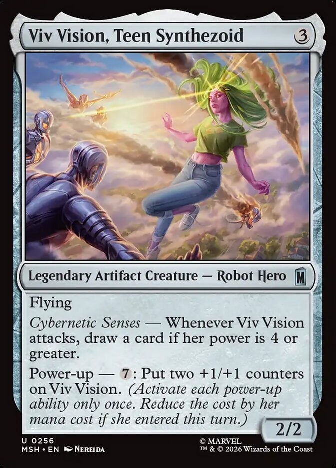MTG Marvel Super Heroes U Viv Vision, Teen Synthezoid #0256 PLAYSET 4X X4