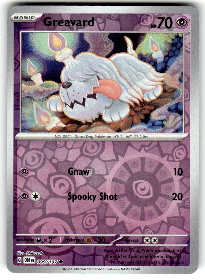 Greavard Reverse Holo Common SV03: Obsidian Flames 099/197 NM
