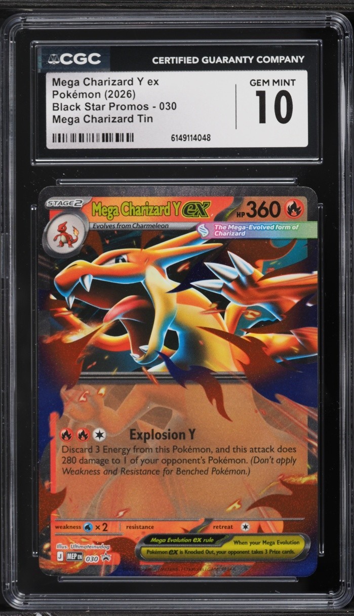 CGC 10 Mega Charizard Y ex 030 Black Star Promo Mega Charizard Tin Pokemon Card