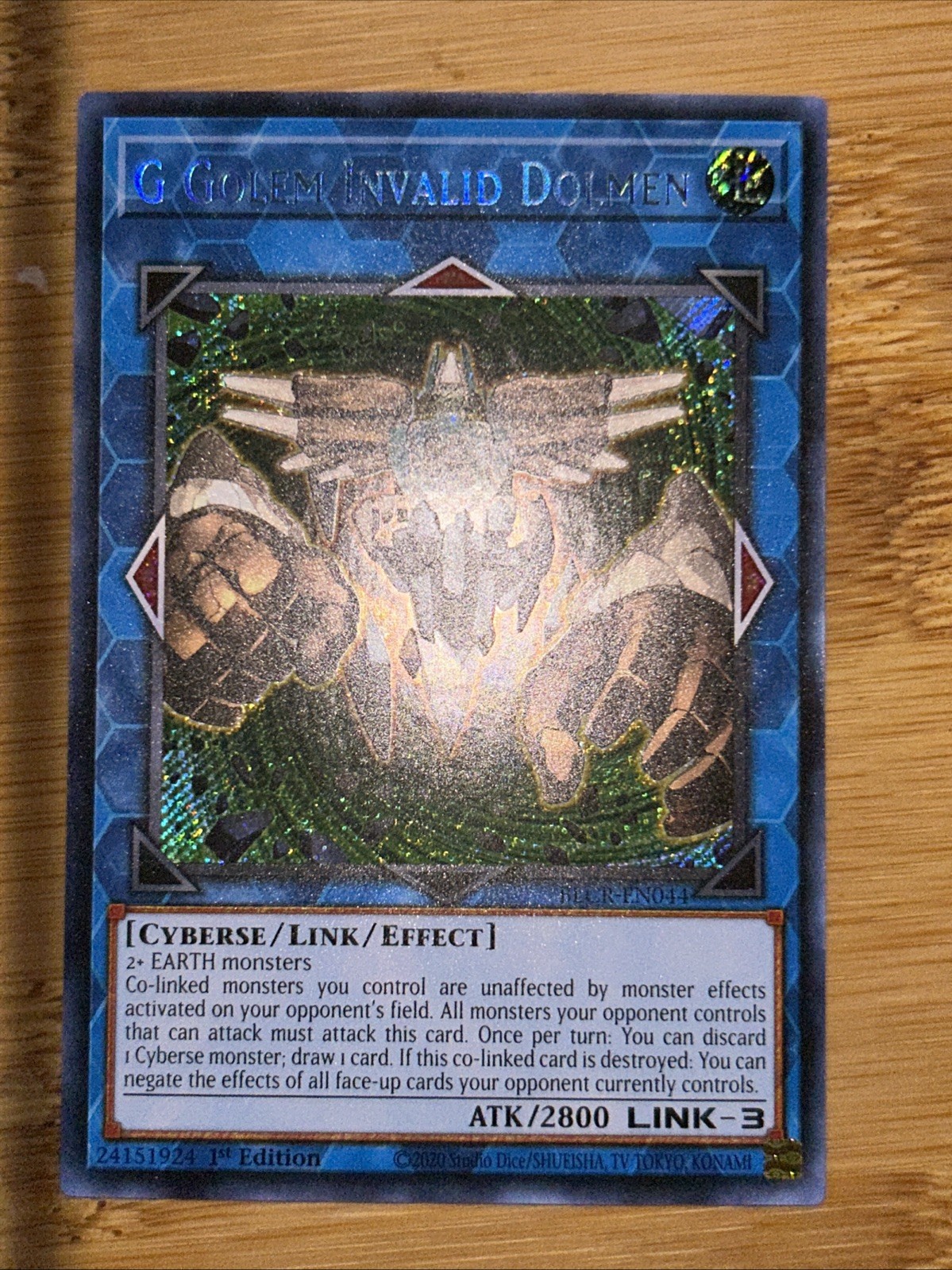 G Golem Invalid Dolmen – Secret Rare 1st Edition BLCR-EN044 – NM – YuGiOh
