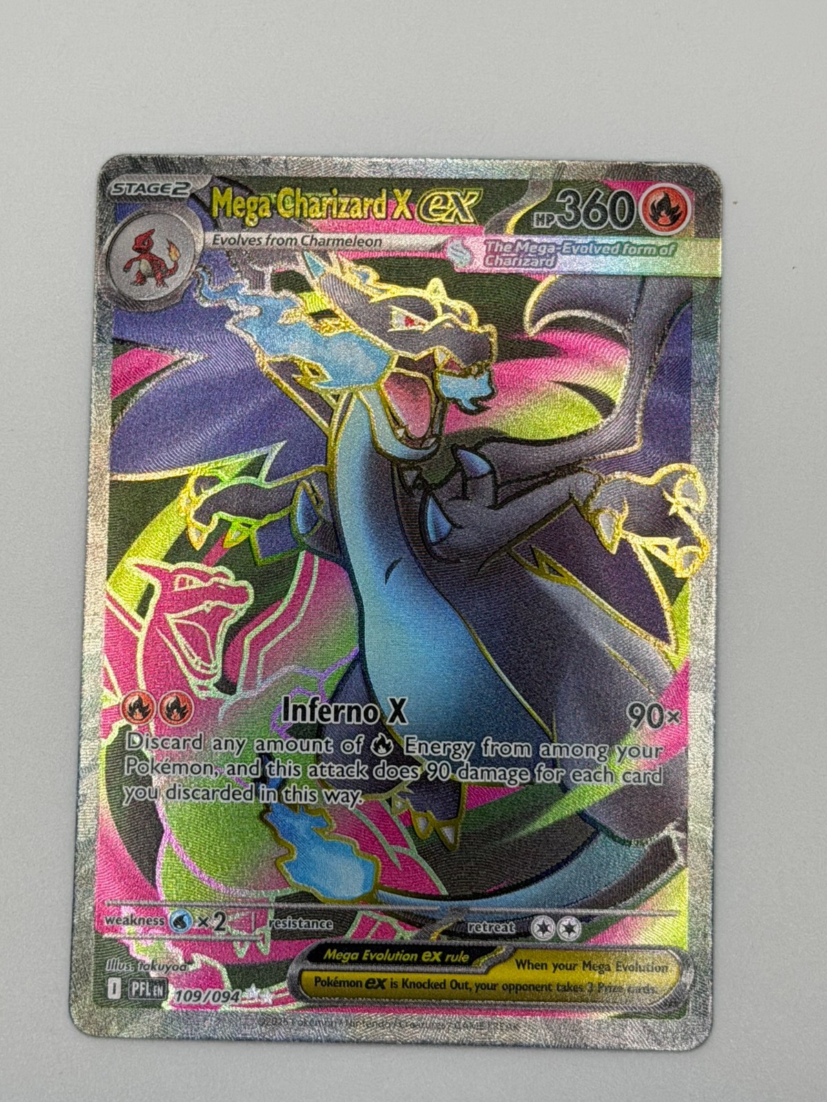 Phantasmal Flames Pokémon TCG Mega Charizard X ex 109/094 Full Art