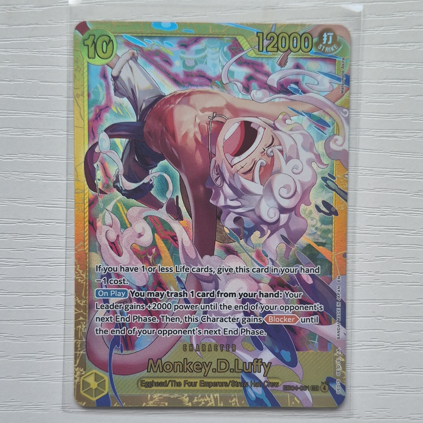 Bandai One Piece Card Game Monkey D. Luffy EB04-061 SEC Rare Foil English