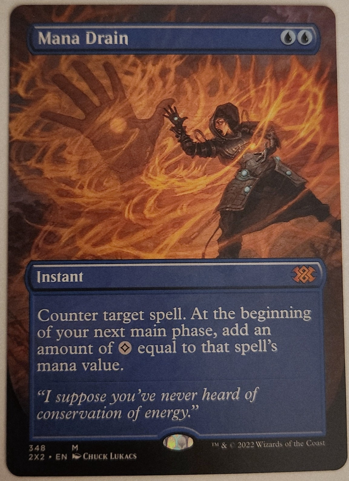 Wizards of the Coast Mana Drain Borderless Mythic DM2022 #348 Blue Regular ENG