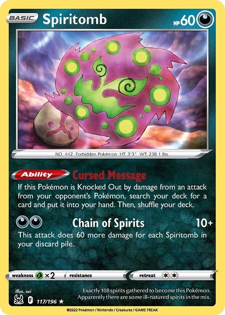 Spiritomb SWSH11 117/196 Pokémon SWSH11: Lost Origin Rare EN NM