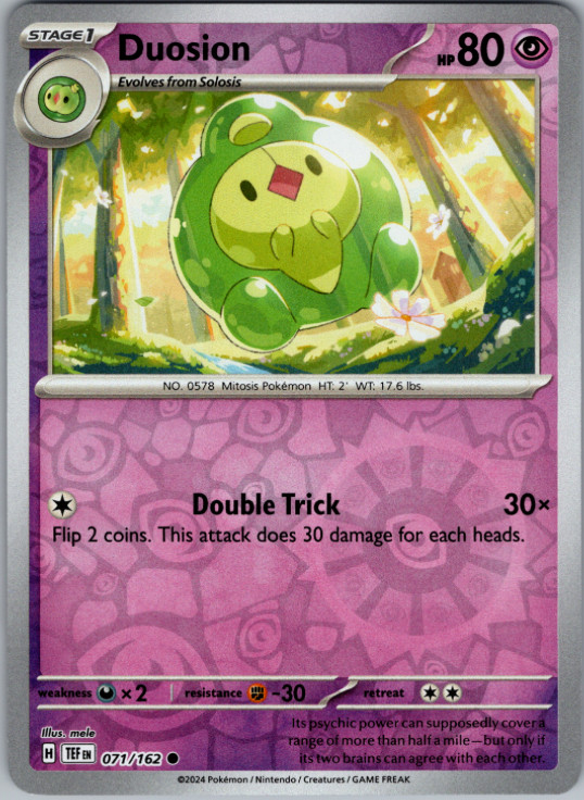 Pokemon – Duosion – 071/162 – Reverse Holo – Temporal Forces – NM/M