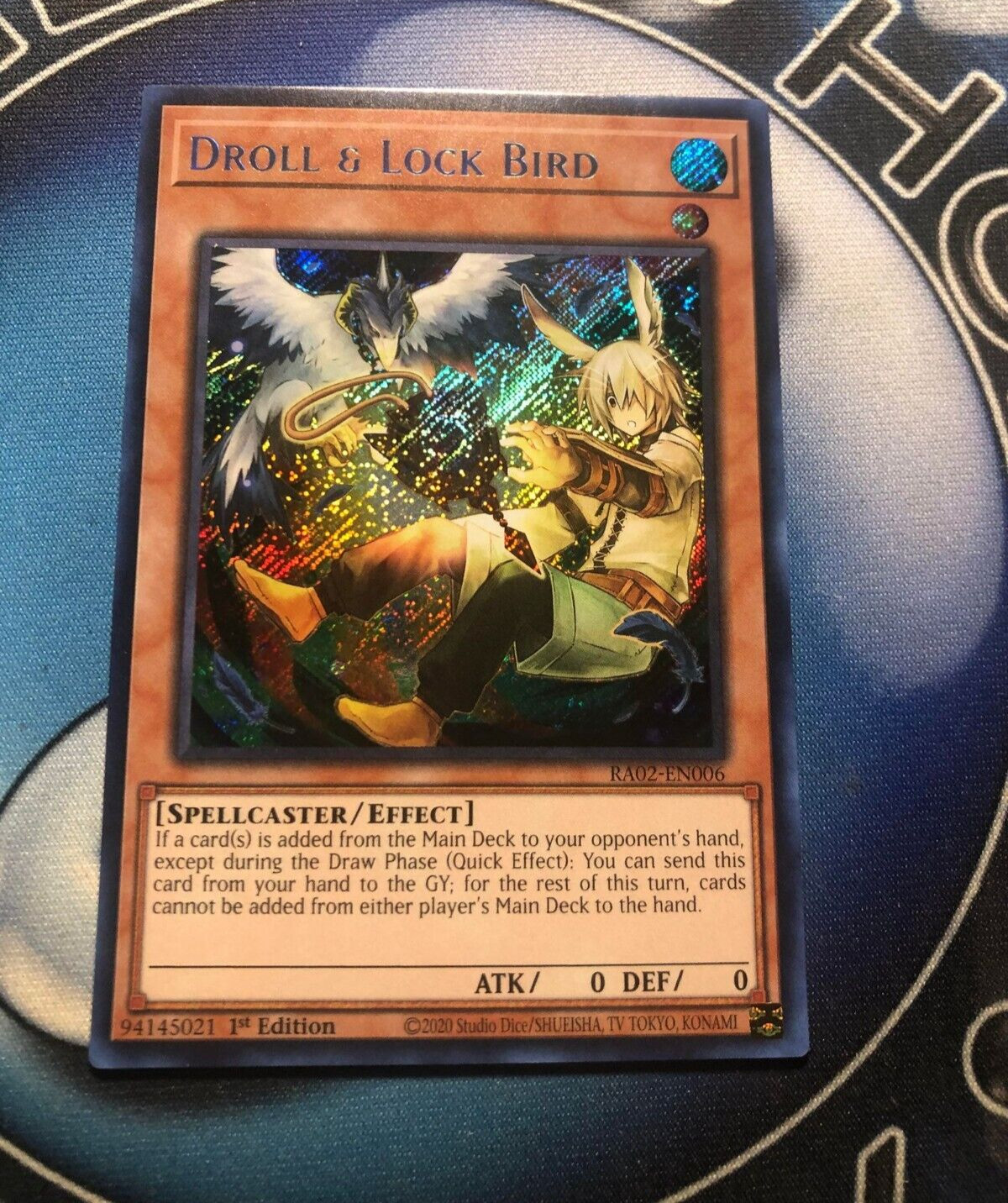 * DROLL & LOCK BIRD * ALTERNATE ART 1ST EDITION SECRET RARE RA01-EN006 YUGIOH!