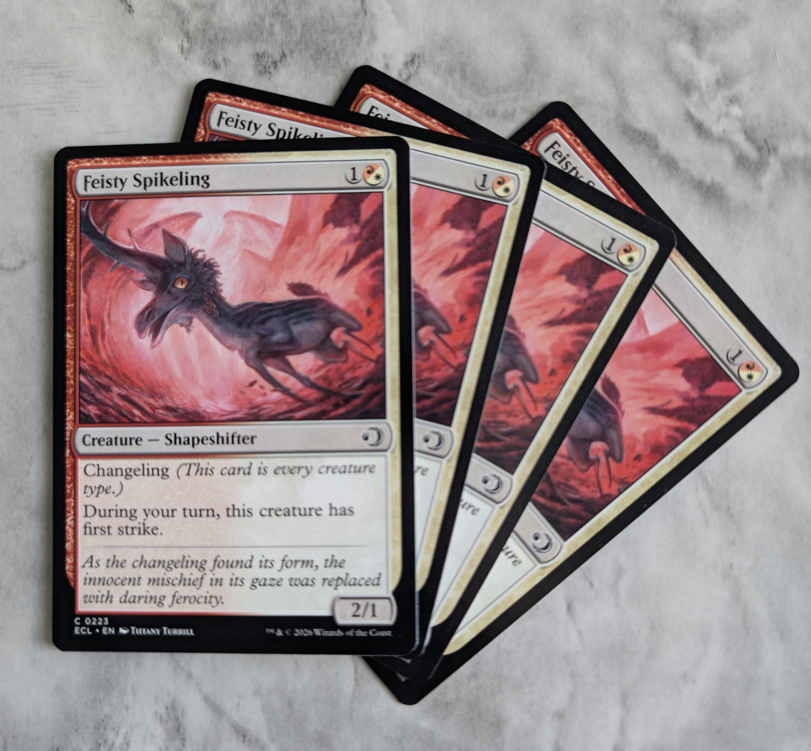 Feisty Spikeling (PLAYSET X4) MTG ECL Lorwyn Eclipsed | Shapeshifter Changeling