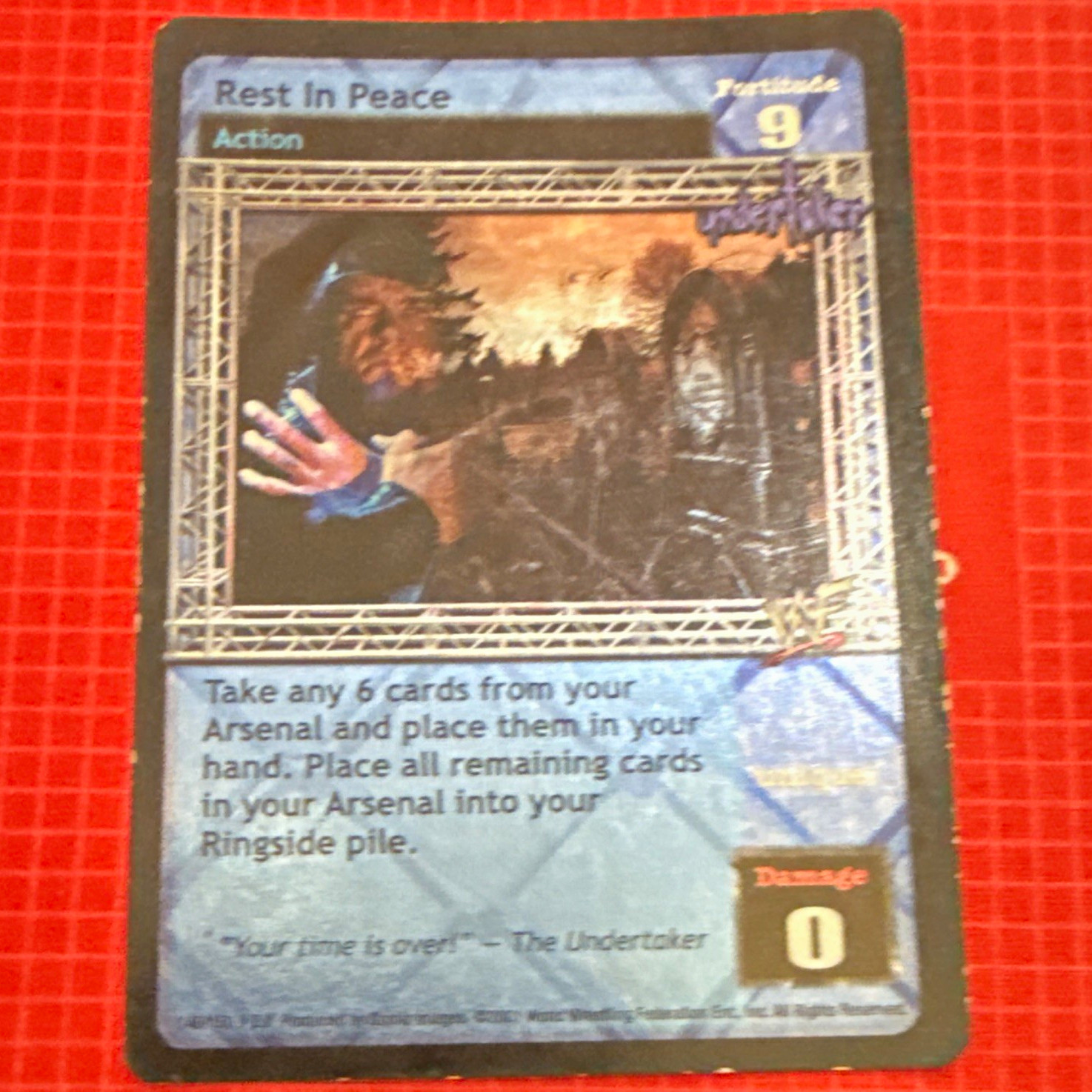 WWE Raw Deal CCG Rest In Peace The Undertaker Action Unique Foil ENG 2001