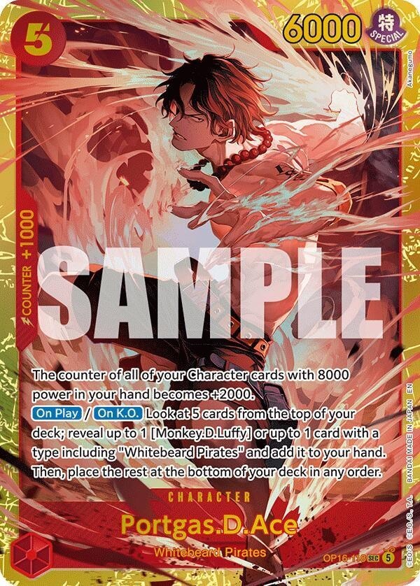One Piece TCG – Portgas D. Ace OP16 118 SEC – The Time of Battle ENG NM
