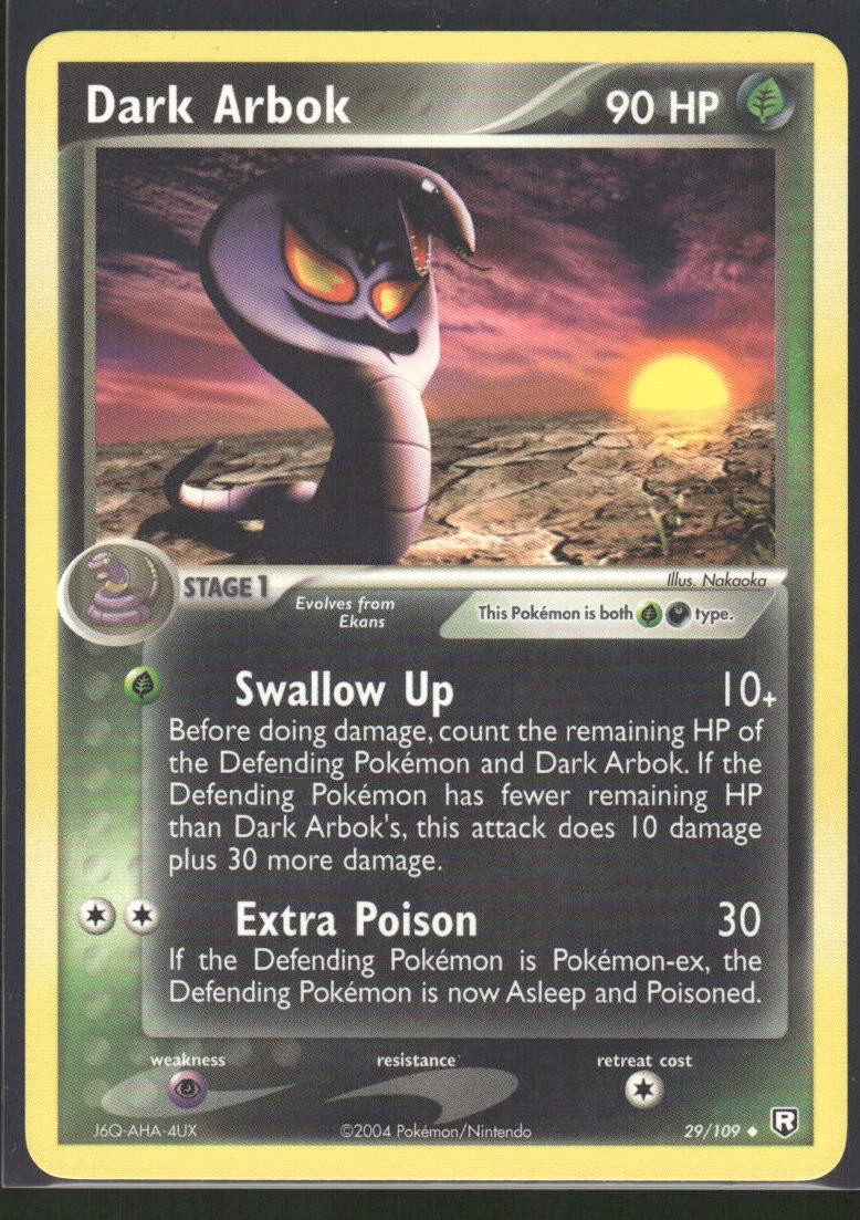 Dark Arbok 29/109 Uncommon Team Rocket Returns Pokemon Moderately Played