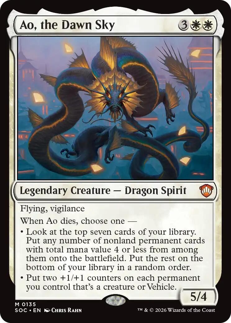 Ao, the Dawn Sky (135) Commander: Secrets of Strixhaven MTG SOC