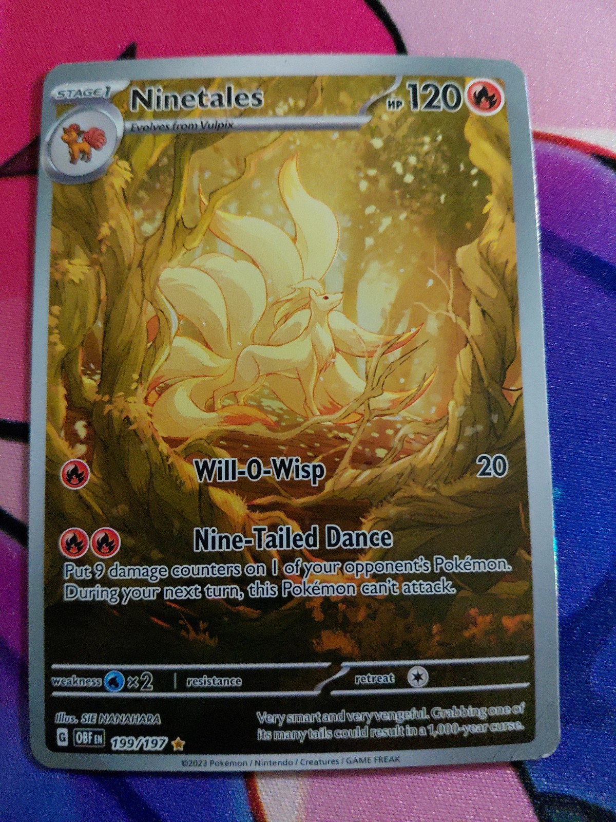 Ninetails 199/197 Obsidian Flames Holo IR Illustration Rare MP READ