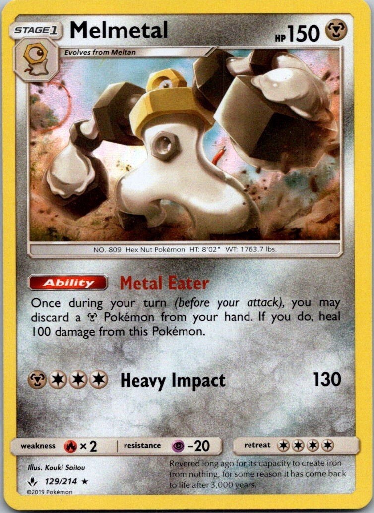 Melmetal – 129/214 – Holo Rare – Unbroken Bonds – NM/M